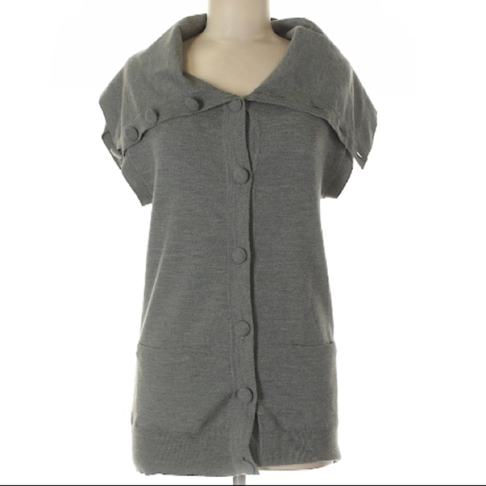 Theory wool pullover cardigan gray Size Medium